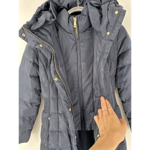 Cole Haan Signature Taffeta Hooded Down Coat 40” Womens XS Read - Picture 7 of 12